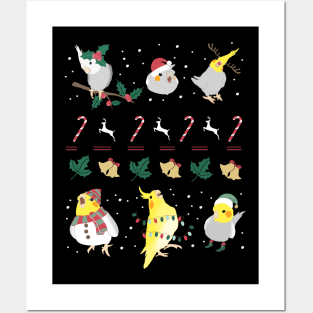 ugly christmas cockatiel pattern Posters and Art